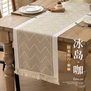 Axyaa Grey Coffee Zigzag Wreath Table Runner 13.7x72"