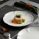 Axyaa Flower Shape Ceramic Dim Sum Plate Set for Molecular Cuisine and Desserts