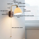 Axyaa Vintage Brass Ceramic LED Wall Lamp with Pull Chain Switch