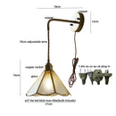 Axyaa Tiffany Glass LED Wall Light with Pull Chain Switch, Nordic Modern Design