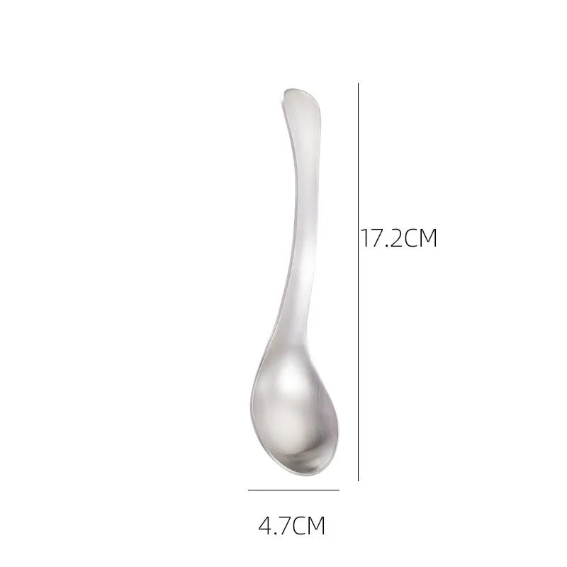 Axyaa Stainless Steel Long Handle Soup Ladle Golden Rice Spoon Kitchen Tableware