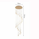 Axyaa Crystal Chandelier Stair Pendant Lamp Modern Living Room Interior Lighting