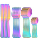 Axyaa Rainbow Stainless Steel Cutlery Set - 24 Piece Dinnerware Flatware Kit
