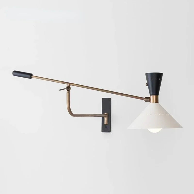 Axyaa Nordic Long Arm Wall Sconce with Adjustable Reading Lamp