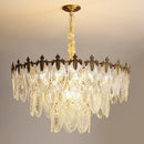 Axyaa Luxury Peacock Feather Crystal Chandelier - Modern American Retro Glass Crown Chandelier