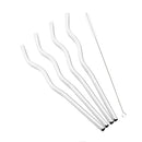 Axyaa Wave Line Stainless Steel Cocktail Straws Set - 4Pcs