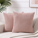 Axyaa Soft Corduroy Striped Pillow Covers 18x18 Inch Square Cushion Covers