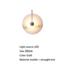Axyaa Marble LED Wall Lamp Black Gold for Living Room Bedroom Restaurant Lighting