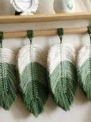 Axyaa Leaf Tassel Macrame Wall Hanging Shelf: Boho Rustic Home Decor for Living Room, Bedroom, Nursery