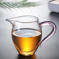 Axyaa Glass Tea Pot with Colorful Handle Infuser Fair Cup for Puer Tea