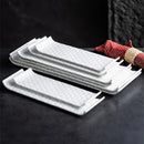 Axyaa Mosaic Texture Ceramic Sushi Dessert Sashimi Plates - Set of 4