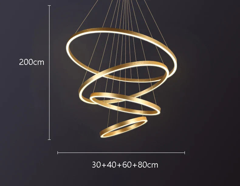 Axyaa Stainless Steel LED Chandelier for Nordic Home Decor