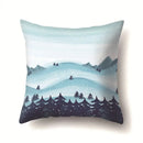Axyaa Winter Snow Scene Print Pillow Cover 45X45CM