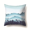 Axyaa Winter Snow Scene Print Pillow Cover for Home Decor 45X45CM