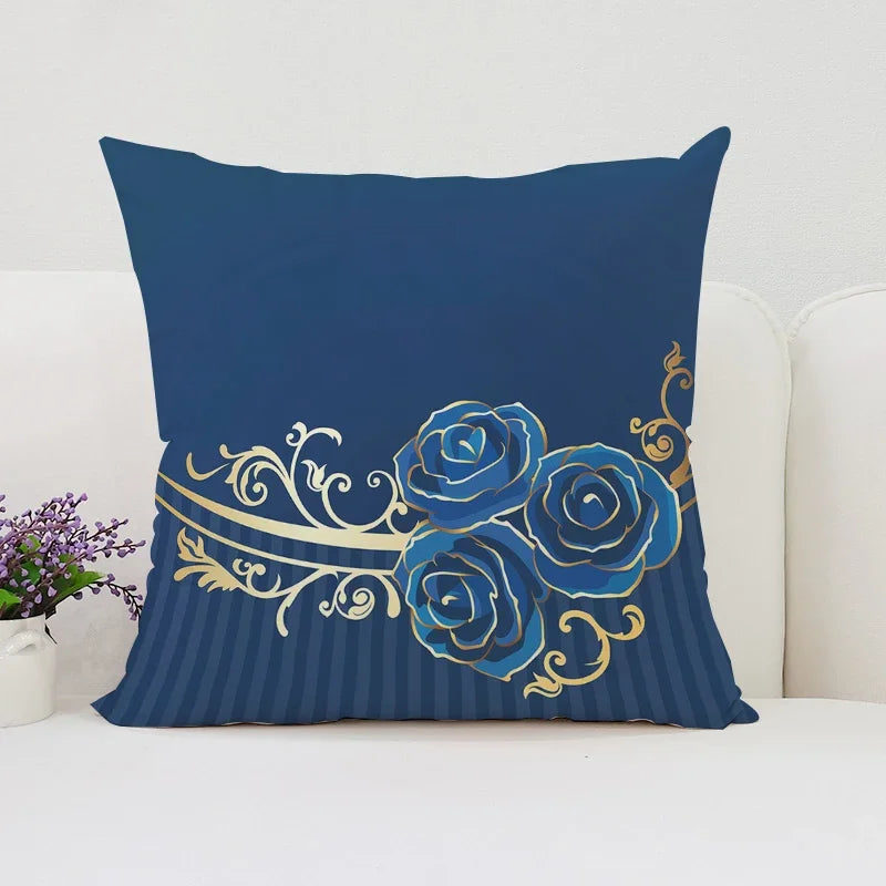 Axyaa Rose Flowers Decorative Pillow Cover 45x45 Cushion Cover Cases Home Decoration