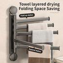 Axyaa Rotating Towel Rack & Multi-Bar Hanger Shelf for Bathroom and Kitchen