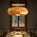 Axyaa Chinese Oak Veneer Hand-woven Wood Chandelier for Bedroom, Study, Dining Room
