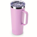 Axyaa 24oz Double Wall Coffee Tumbler with Handle Lid Stainless Steel Insulated Cup
