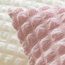 Axyaa Solid Color Elastic Puff Plaid Sofa Cushion Cover