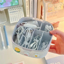 Axyaa Kawaii Desk Organizer with Sticker Lid - Cute Plastic Jewelry & Stationery Storage Box