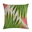 Axyaa Tropical Leaf Flax Pillowcase for Chic Living Room Decor