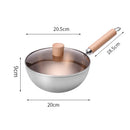Axyaa Stainless Steel Small Wok Frying Pan for Induction Cooker and Gas Stove
