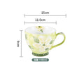 Axyaa Hand Painted Flower Ceramic Coffee Cup Large Capacity 480ml