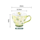 Axyaa Hand Painted Flower Ceramic Coffee Cup Large Capacity 480ml