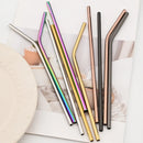 Axyaa Stainless Steel Straws Set for Drinks • Reusable and Colorful Kitchen Accessories