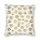 Evil Eye Black Art Cushion Cover Mystery Spirit Pillowcase by Axyaa