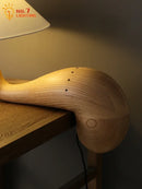 Axyaa Solid Wood Table Lamp LED E27 Minimalist Zen Art Decor Desk Light