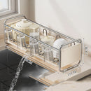 Axyaa Double Layer Kitchen Sink Dish Drainer Rack and Cutlery Basket
