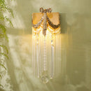 Axyaa Brass Bow Crystal Wall Lamp | Retro Vintage Luxury LED Lighting