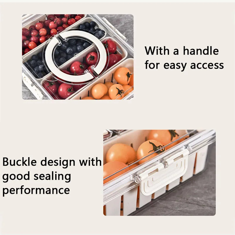 Axya Food Preservation Box with Lid, Handle, Divided Tray - Kitchen Storage Containers