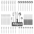 Axyaa Stainless Steel Portuguese Tableware Set - 48 Pieces