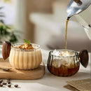 Axya High Boron Silicon Glass Coffee Mug with Wooden Handle