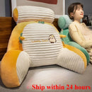 Axyaa Fluffy Striped Cartoon Waist Sofa Pillow for Reading and Bed Support