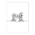 Axyaa Abstract Piano Headset Guitar Line Wall Art Canvas Minimalist Print for Living Room