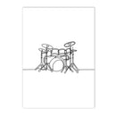 Axyaa Abstract Piano Headset Guitar Line Wall Art Canvas Minimalist Print for Living Room