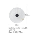 Axyaa Marble LED Wall Lamp in Gold Metal Finish for Living Room, Bedroom, Aisle & TV Background