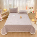 Axyaa Velvet Quilted Bed Cover Single/Double Bedspread - Winter Bed Linen