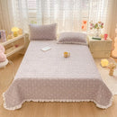 Axyaa Velvet Quilted Bed Cover Single/Double Bedspread - Winter Bed Linen
