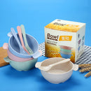 Axyaa Kids Wheat Straw Bowl and Spoon Set 8-Piece Multicolor Tableware