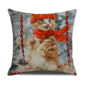 Axyaa Pug Pets Pattern Sofa Cushion Cover Home Decor Pillowcase Linen Cartoon