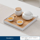 Axyaa Japanese Ceramic Teapot Set with Tea Tray in Portable Travel Bag