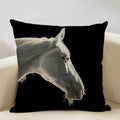 Axyaa Horse Pattern Cushion Cover 45x45cm Linen for Home Living Room Art Decoration