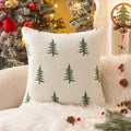 Axyaa Christmas Gingerbread Man Embroidered Cushion Cover - Festive Sofa Pillowcase