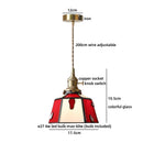 Axyaa Vintage Glass LED Pendant Light Retro Brass Hanging Lamp