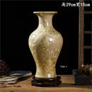 Axyaa Crystal Glazed Ceramic Vase for Home Decor - Living Room, Study, or Entryway