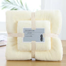 Axyaa Luxury Coral Fleece Towel Set - Super Absorbent & Soft - 2pcs - 70x140cm, 35x75cm